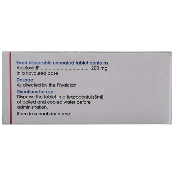 acivir 200dt tablet 10's